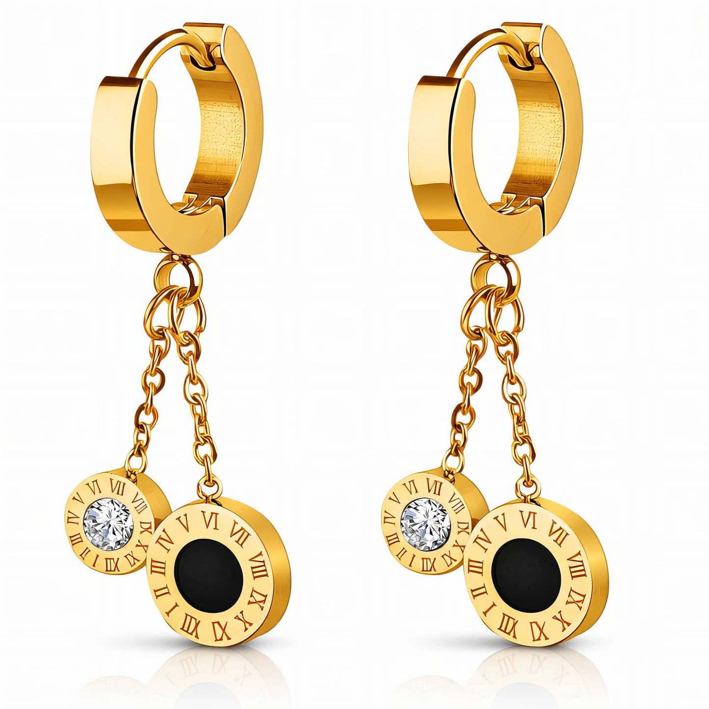 Elovaan CZ Hoop Earrings | 18K Gold PVD | Waterproof