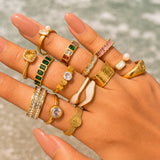 Elovaan Ring Gold Steel (Size 6) | 18K Gold PVD | Waterproof