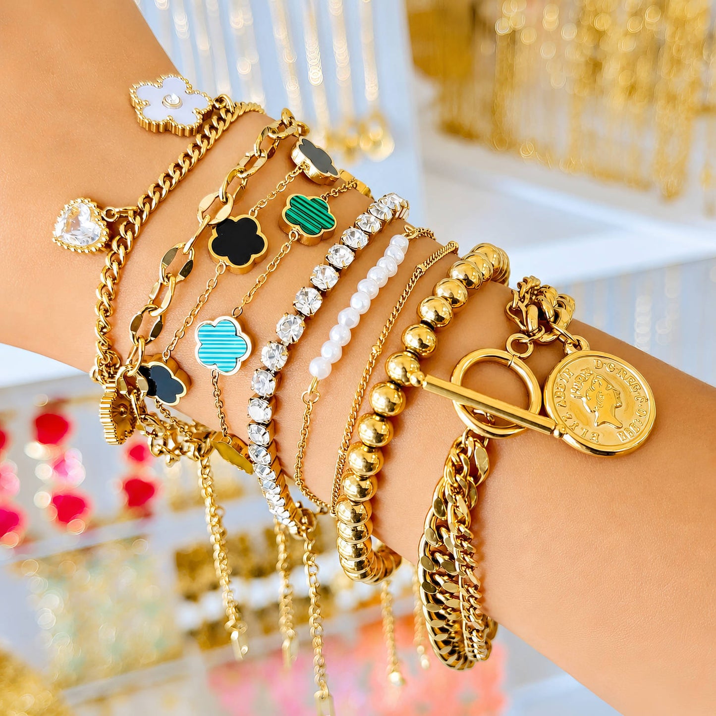 Elovaan Tennis Bracelet | 18K Gold PVD | Waterproof