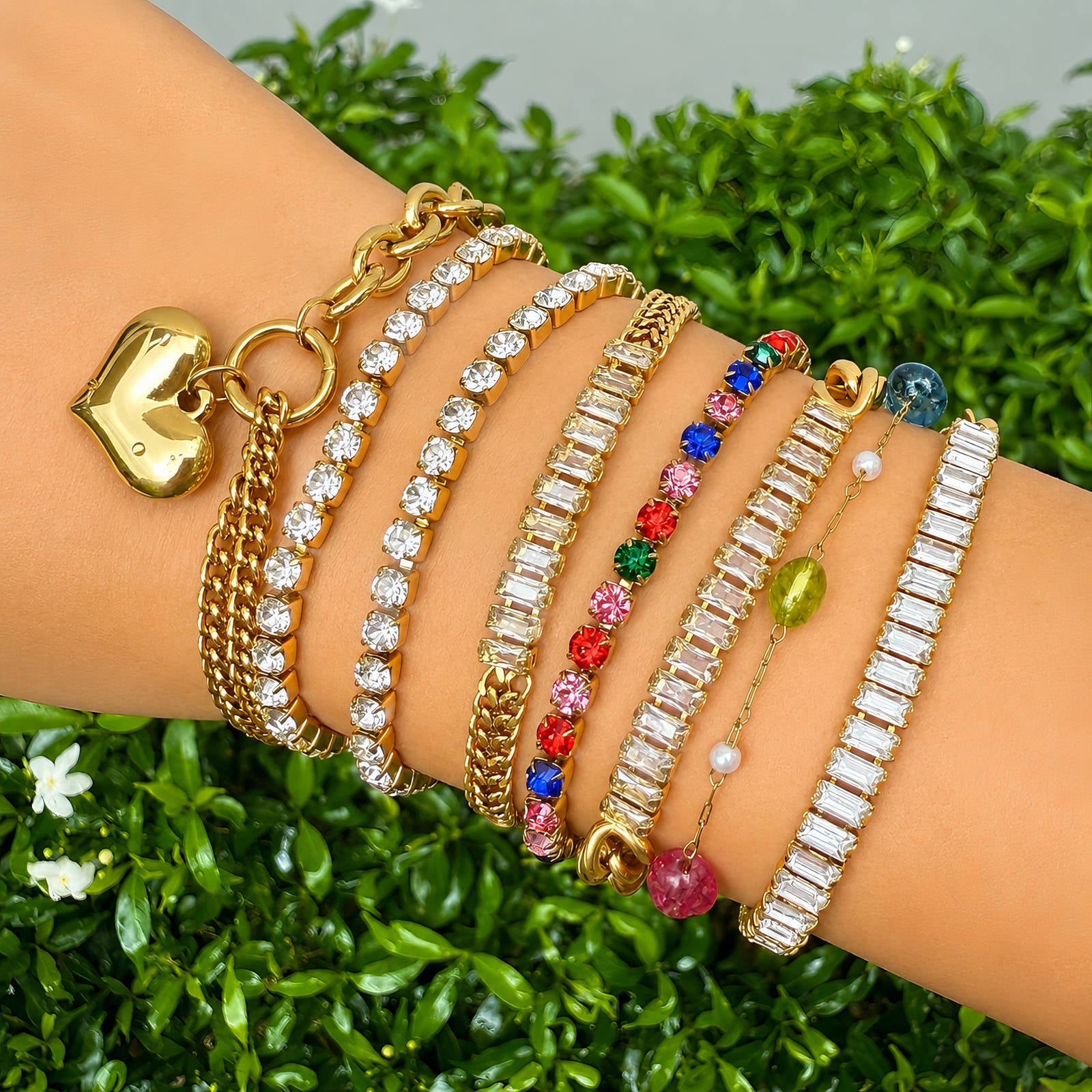 Elovaan Tennis Bracelet | 18K Gold PVD | Waterproof