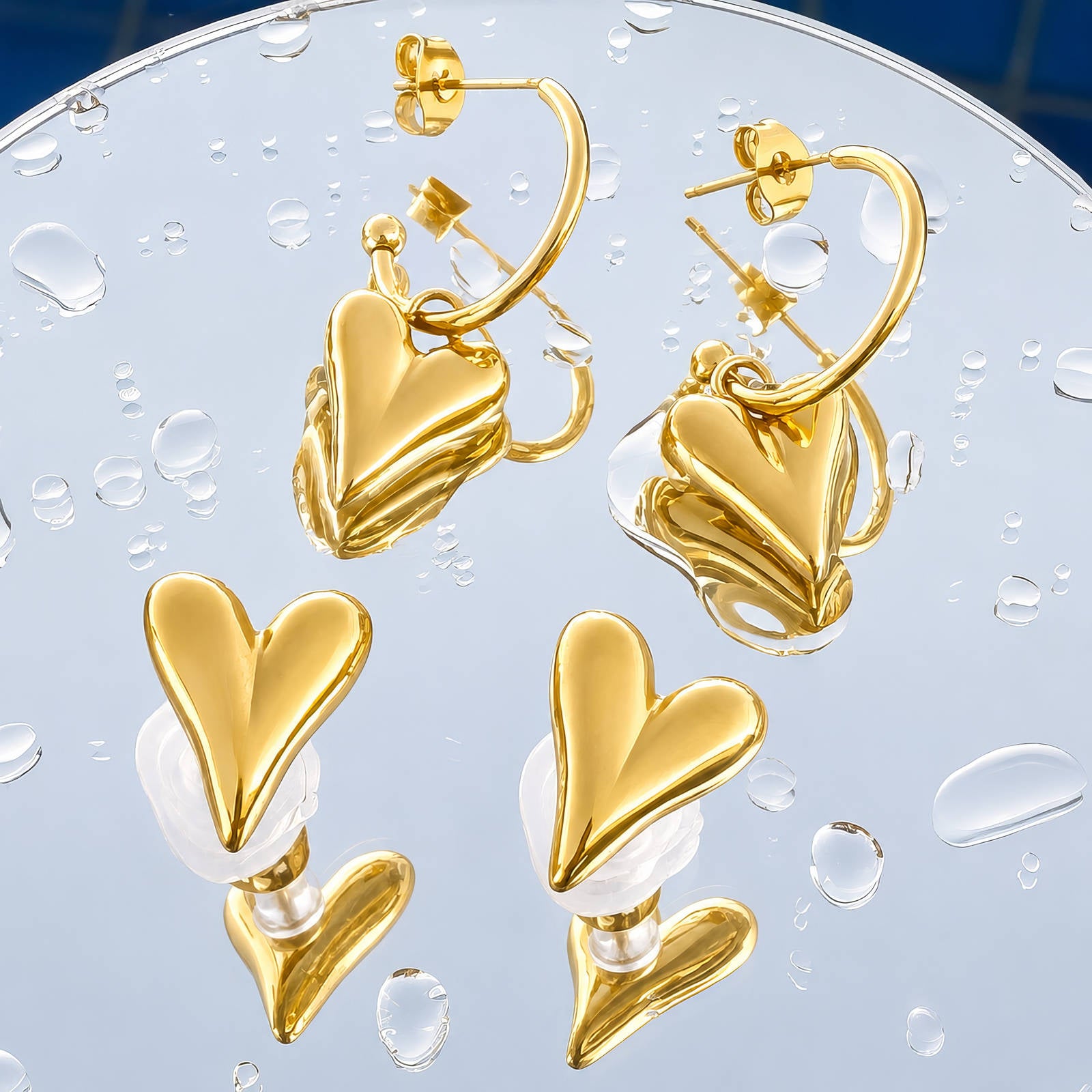 Elovaan Hearts Earrings | 18K Gold PVD | Waterproof