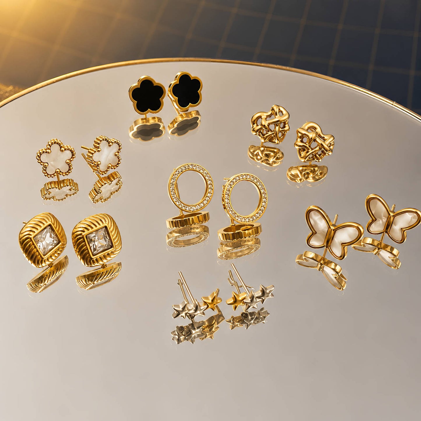 Elovaan Flowers Earrings Style 1 | 18K Gold PVD | Waterproof