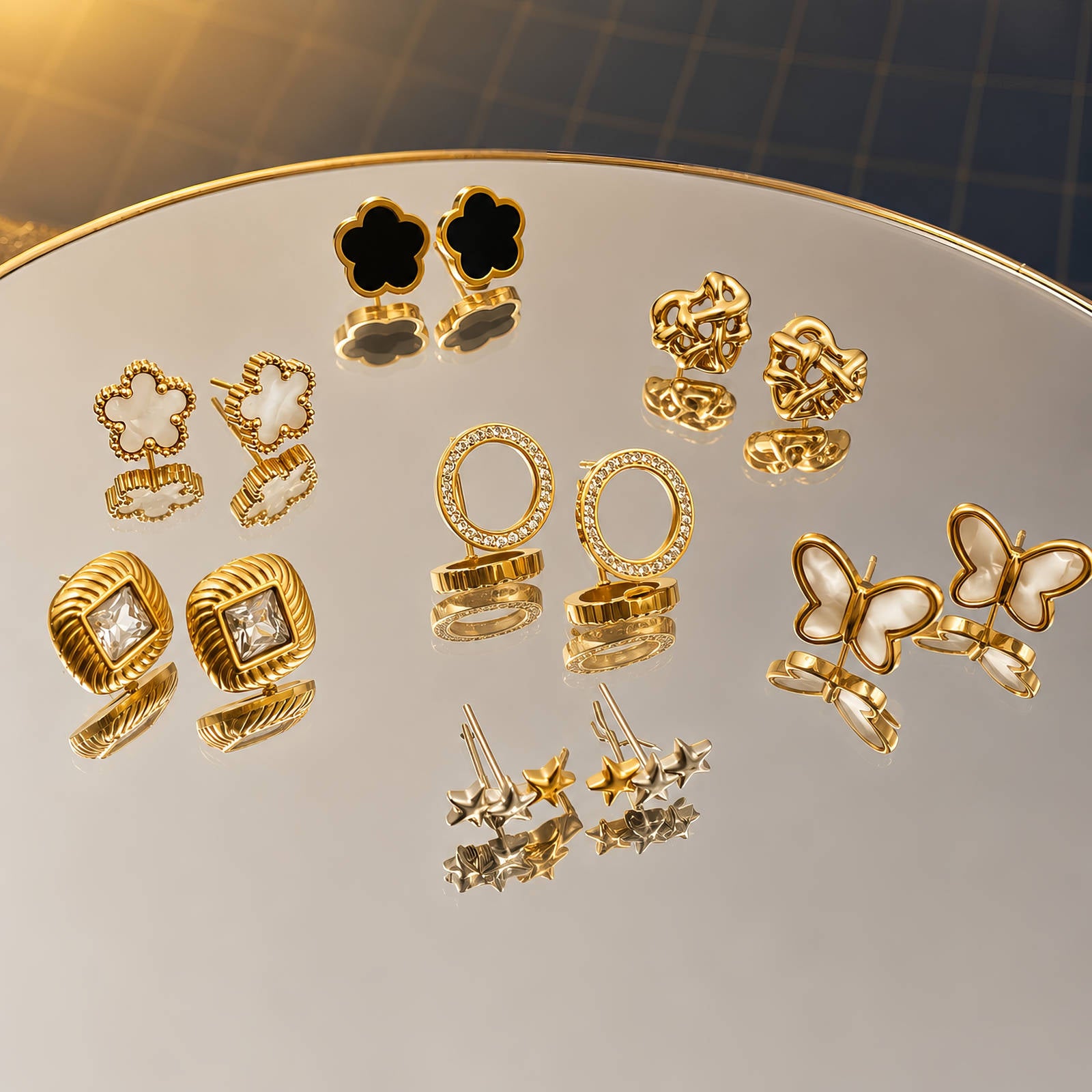 Elovaan Flowers Earrings Style 1 | 18K Gold PVD | Waterproof