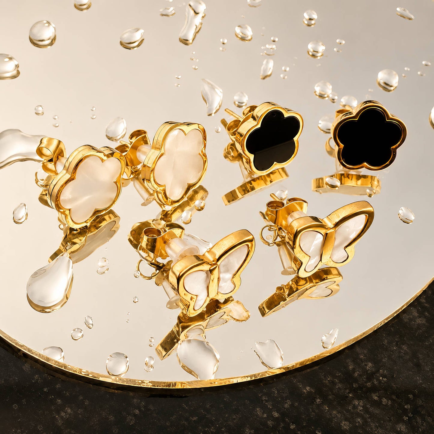 Elovaan Flowers Earrings Style 1 | 18K Gold PVD | Waterproof